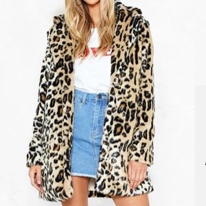 Leopard Coat-Faux Fur